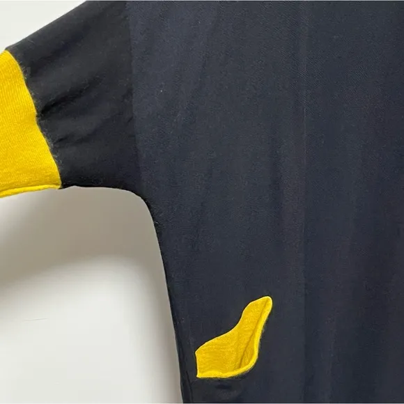 Chiara Cocol Milano Stylish comfort charcoal &amp; yellow knit modern tunic dress