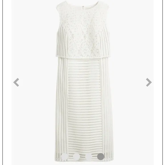 Chico’s Ecru Sheath Dress Elegant White Lace Overlay NWT