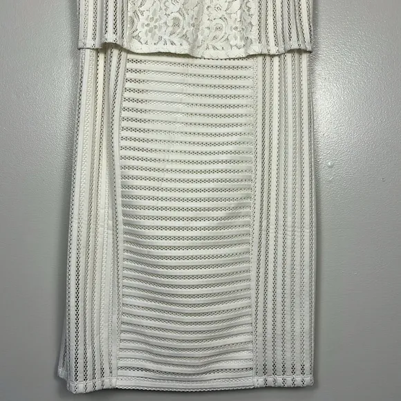 Chico’s Ecru Sheath Dress Elegant White Lace Overlay NWT
