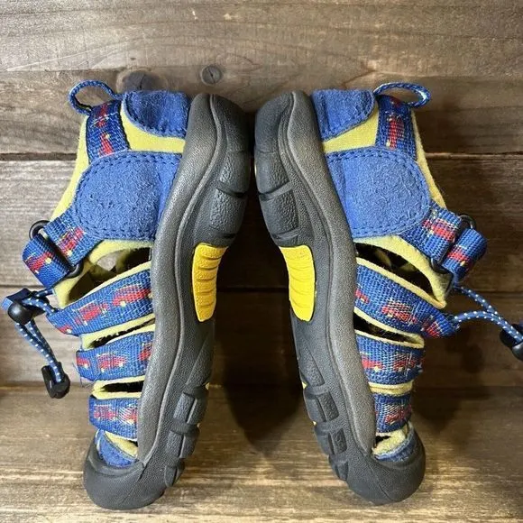 Childrens Kids Keen Newport H2 Waterproof‎ Blue Cars Shoes Sandals Size 10 C GUC