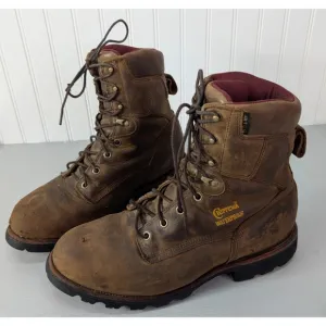 Chippewa Logger Chip-a-Tex Boots Mens 12 Brown Leather Vibram Work Utility Hunt