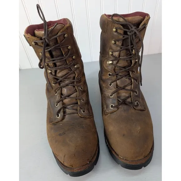 Chippewa Logger Chip-a-Tex Boots Mens 12 Brown Leather Vibram Work Utility Hunt