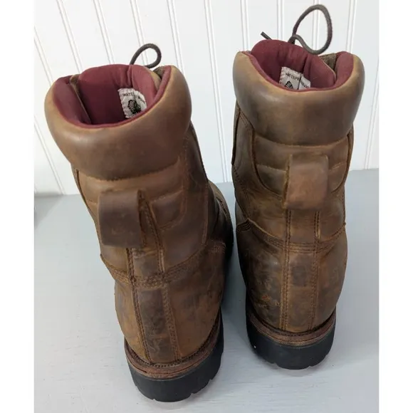 Chippewa Logger Chip-a-Tex Boots Mens 12 Brown Leather Vibram Work Utility Hunt