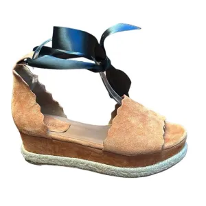 Chloé Lauren espadrille platform sandals in Ochre Delight color Size EU39 US8.5
