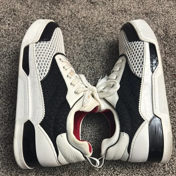 Christian Louboutin Black and White Sneakers with Modern Design