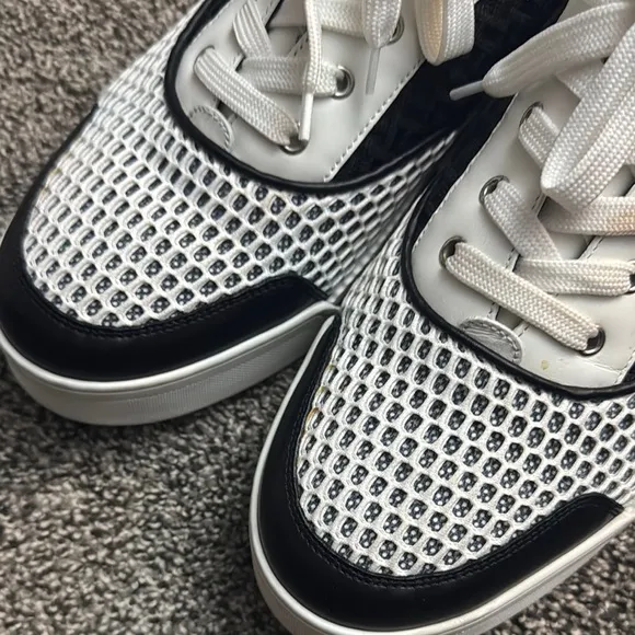 Christian Louboutin Black and White Sneakers with Modern Design