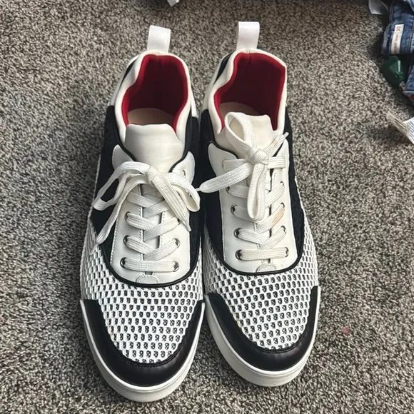 Christian Louboutin Black and White Sneakers with Modern Design