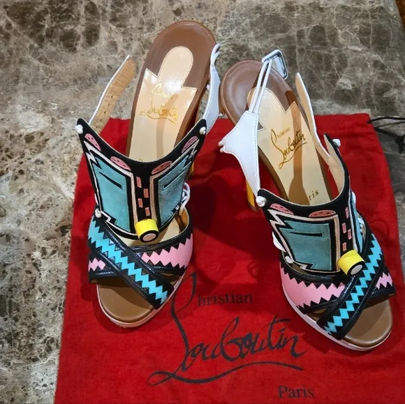 Christian Louboutin Colorful Geometric Women's Sandals