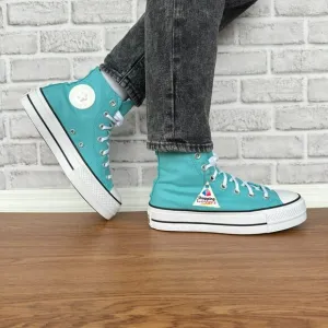 ⭐Chuck Taylor All Star Lift Platform Stars Sz 8 Women's Shoes teal/White A06492C
