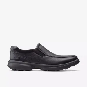 Clarks Bradley Step Men's Slip On Shoes Size 9 Black Tumbled Leather New in Box
