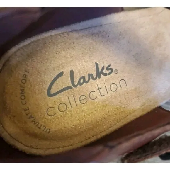 Clarks Emily 2 Ketra Ankle Strap Heels Womens Size 8.5 Wide Brown