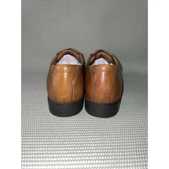 Clarks Tilden Dark Tan Cap Toe Leather Oxford Shoes Men’s Size 11WIDE New No Box