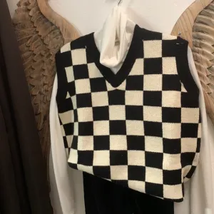 Classic black and white sweater vest