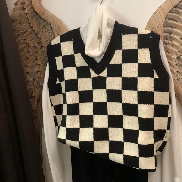 Classic black and white sweater vest