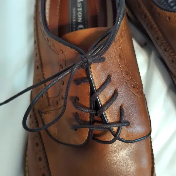 Classic Brown Aston Grey Leather Men's Eing Tip Dress Shoes