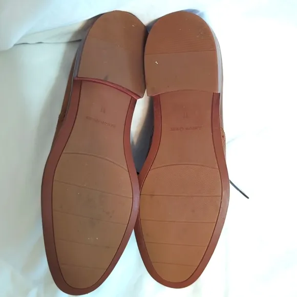 Classic Brown Aston Grey Leather Men's Eing Tip Dress Shoes