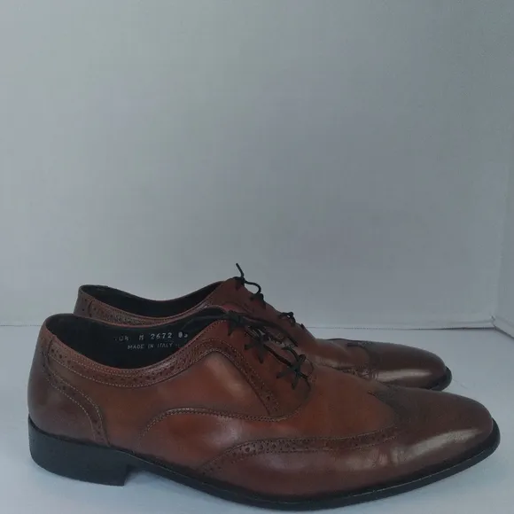 Classic Brown Leather Oxford‎ Wingtip Dress Shoes Formal Business Brogue Derby