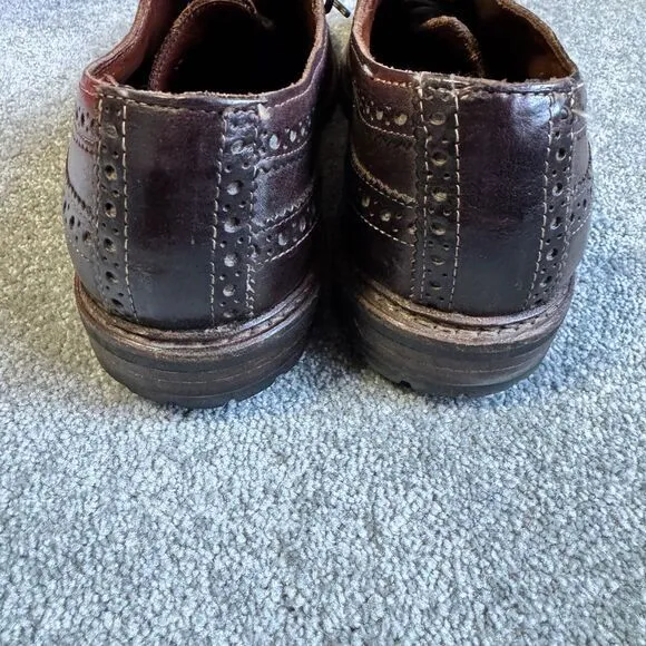 Classic Brown Leather Wingtip Oxford Brogue Dress‎ Shoes Size 12