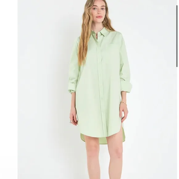 Classic Button down shirt dress , like new