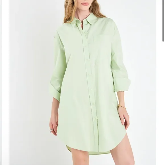 Classic Button down shirt dress , like new