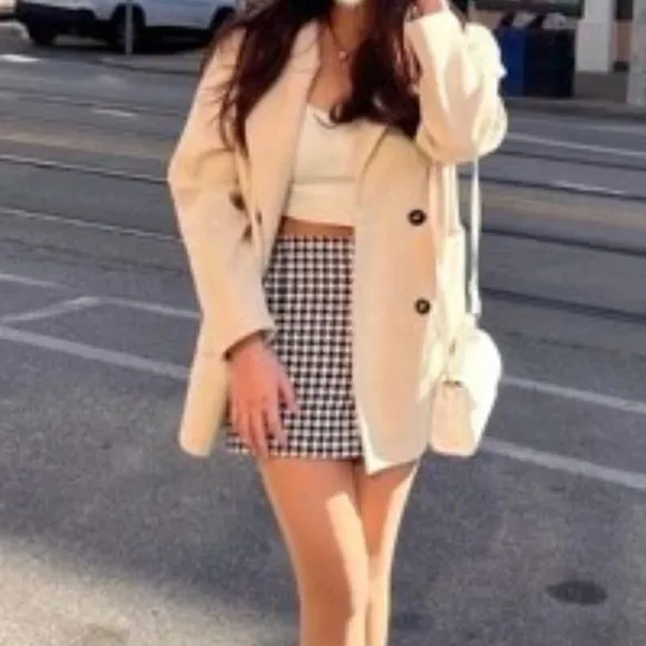 Classic Double Breasted Pea Overcoat jacket fall/winter - beige