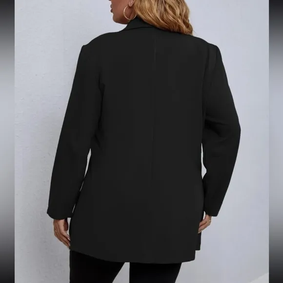 Classic plus size blazer jacket hot pink