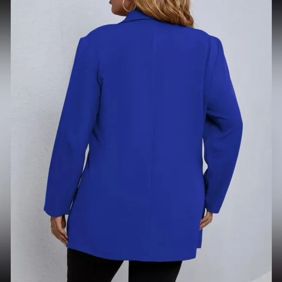 Classic plus size blazer jacket hot pink