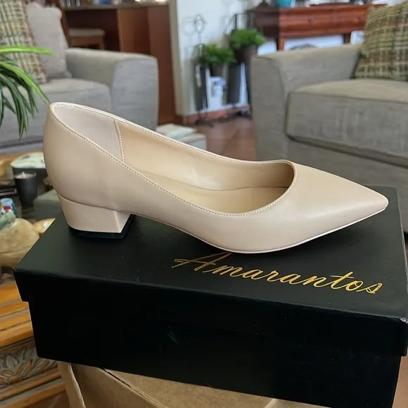 Classic Pointed Toes Slip on Comfort Chunky Kitten Heel Dress Pumps Shoes