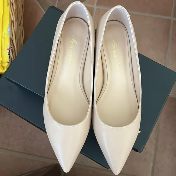 Classic Pointed Toes Slip on Comfort Chunky Kitten Heel Dress Pumps Shoes