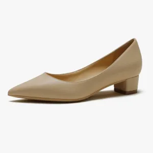 Classic Pointed Toes Slip on Comfort Chunky Kitten Heel Dress Pumps Shoes