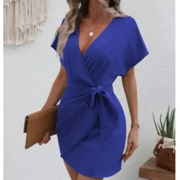 Classic Surplice Wrap Mini Dress