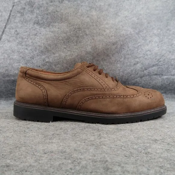 Claybrooke Shoes Mens 10.5 Oxford Wingtip Formal Classic Leather Montana Brown