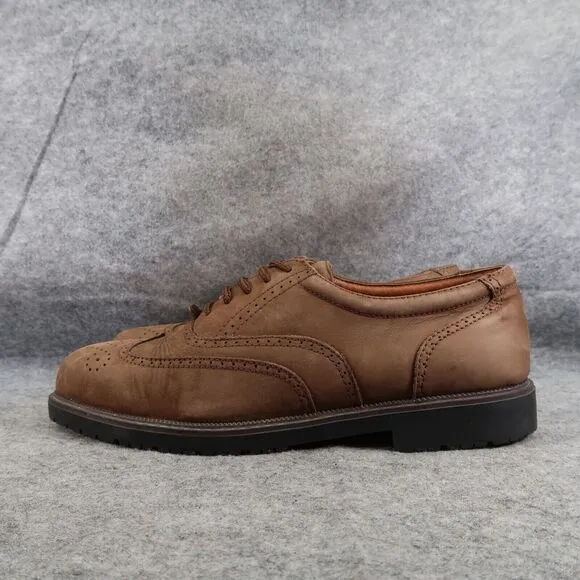 Claybrooke Shoes Mens 10.5 Oxford Wingtip Formal Classic Leather Montana Brown