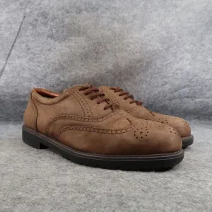 Claybrooke Shoes Mens 10.5 Oxford Wingtip Formal Classic Leather Montana Brown