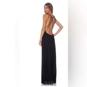 Cleobella Isla Beaded Elegant Black  Evening Maxi Dress