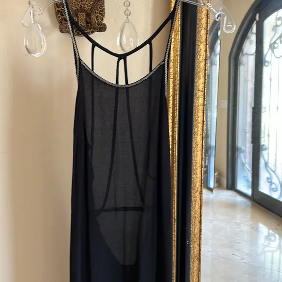 Cleobella Isla Beaded Elegant Black  Evening Maxi Dress