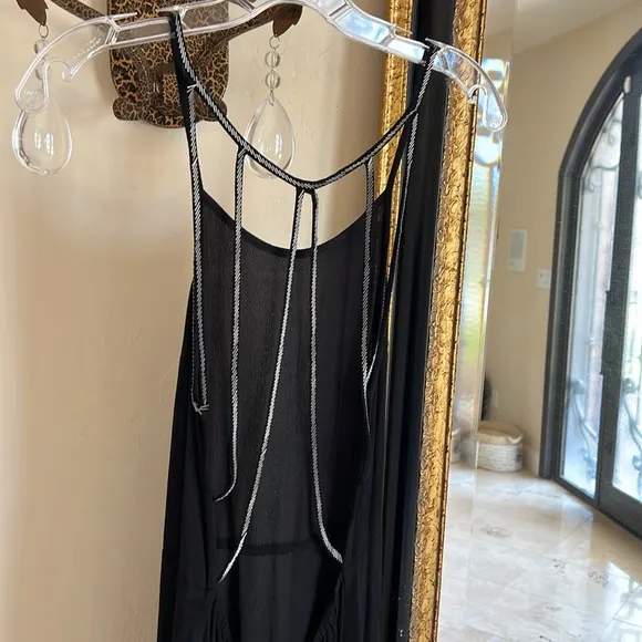 Cleobella Isla Beaded Elegant Black  Evening Maxi Dress