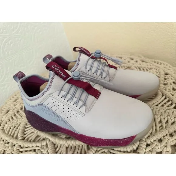 Clove Pink and White Womens Nurse Shoes Breathable and Wipeable Size 7