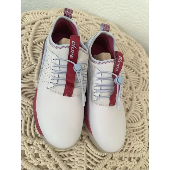 Clove Pink and White Womens Nurse Shoes Breathable and Wipeable Size 7