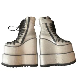 Club EXX Size 6 Crystal Bling Punk Rave Club Kid Embellished High Platform Boots