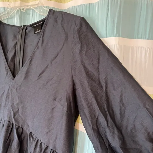 Club Monaco Easy Midi Tiered Dress Charcoal Gray Sz 8