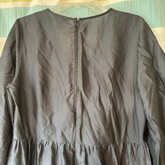 Club Monaco Easy Midi Tiered Dress Charcoal Gray Sz 8