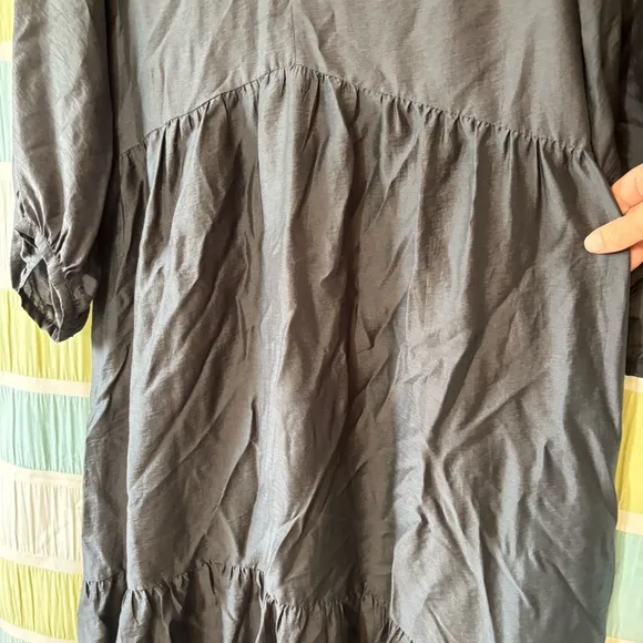 Club Monaco Easy Midi Tiered Dress Charcoal Gray Sz 8