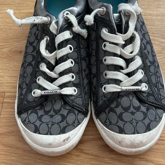 Coach Francesca Sneakers Womens Size 7.5 Metallic Black/Grey