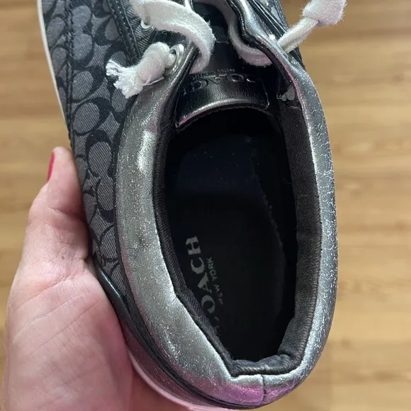 Coach Francesca Sneakers Womens Size 7.5 Metallic Black/Grey