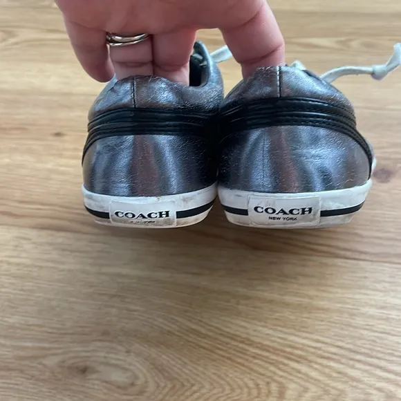 Coach Francesca Sneakers Womens Size 7.5 Metallic Black/Grey