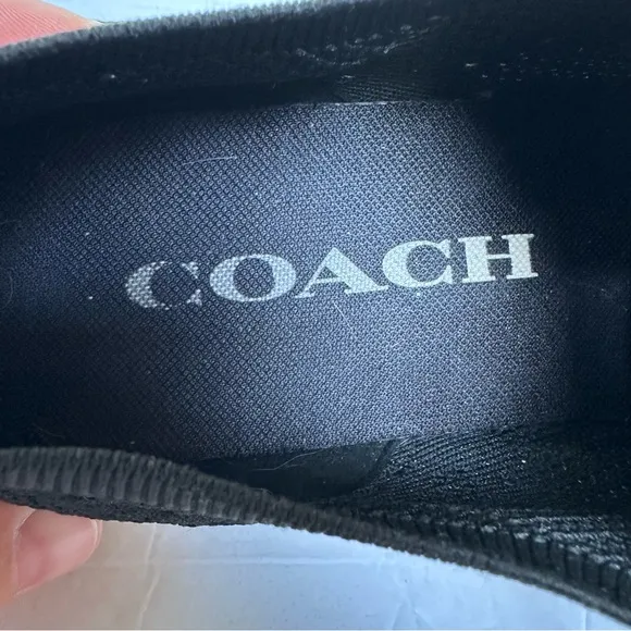 COACH Men’s Black Lightweight Knit Derby Runner Sneakers Laced Shoes- Size 8