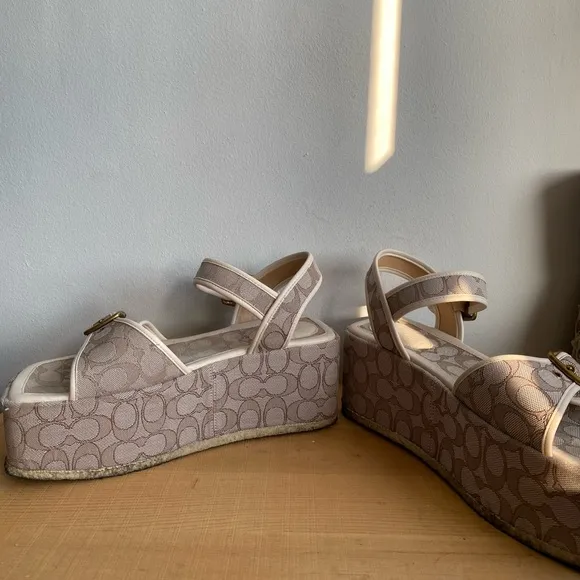 Coach Platform Sandals in cool print design
