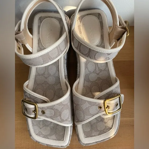 Coach Platform Sandals in cool print design
