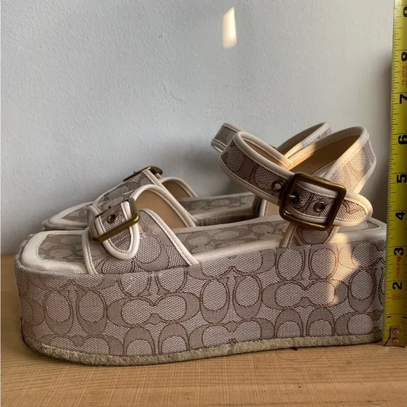 Coach Platform Sandals in cool print design